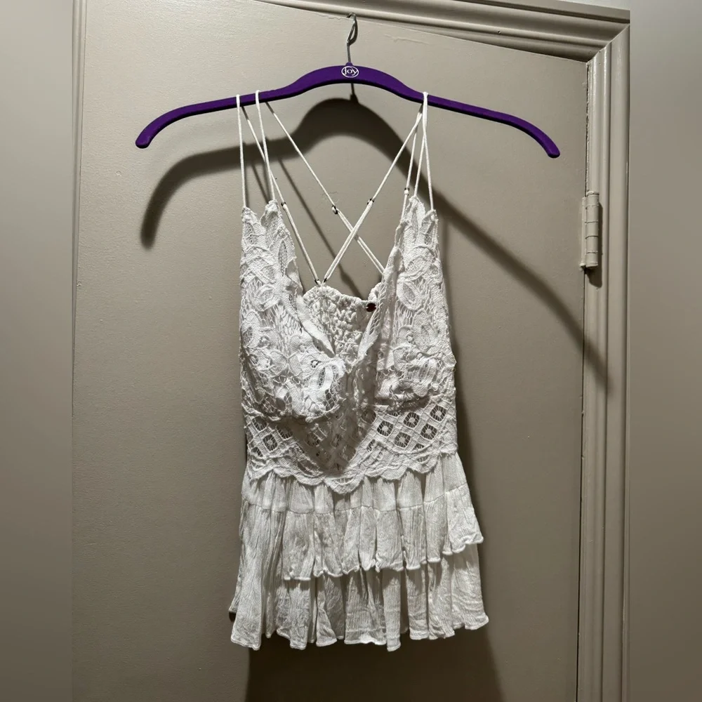 Free People Adella White Lace Tank Top - Picture 7 of 10